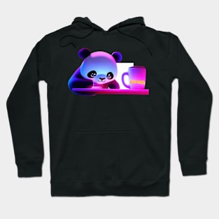 Panda drinking coffee Hoodie